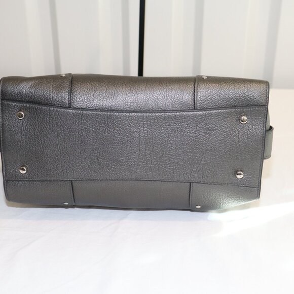Coach Mercer 30 Satchel Bag Metallic Gunmetal Gray With Strap C1781-59987 EUC - Picture 5 of 11